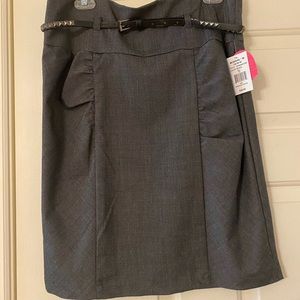 NWT Heart Soul Gray Skirt with Studded Belt Sz 13
